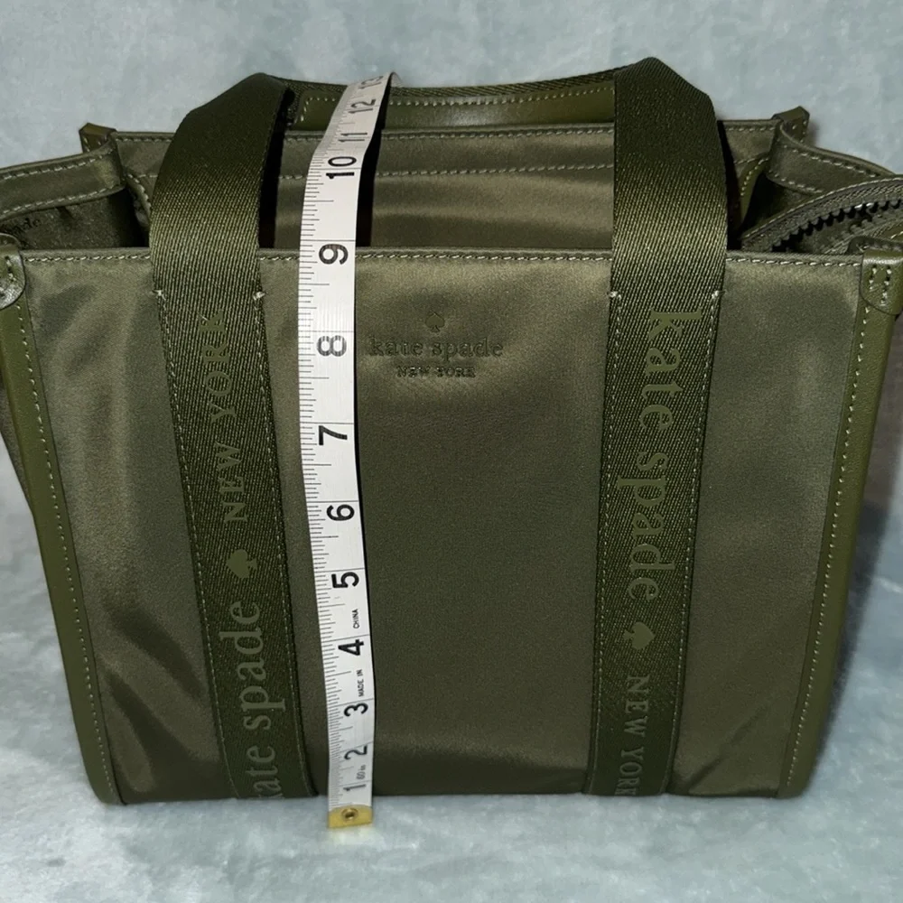 kate spade Green Small Structured Tote with Webbing Details - Picture 6 of 14